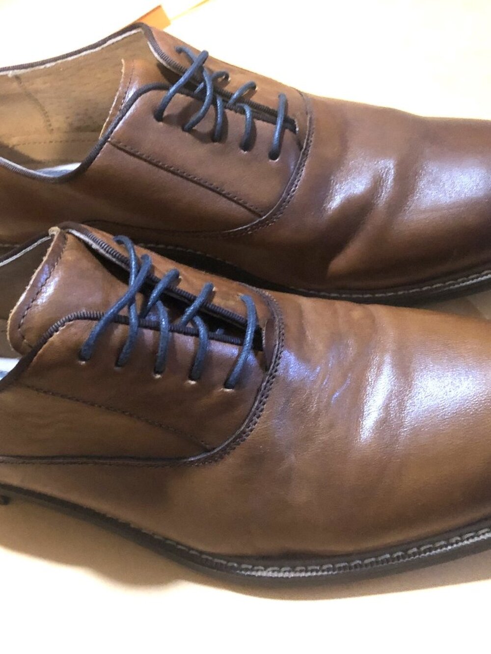 Aston Grey Leu Oxford Brown Leather Lace Up Shoes Men's Size 10